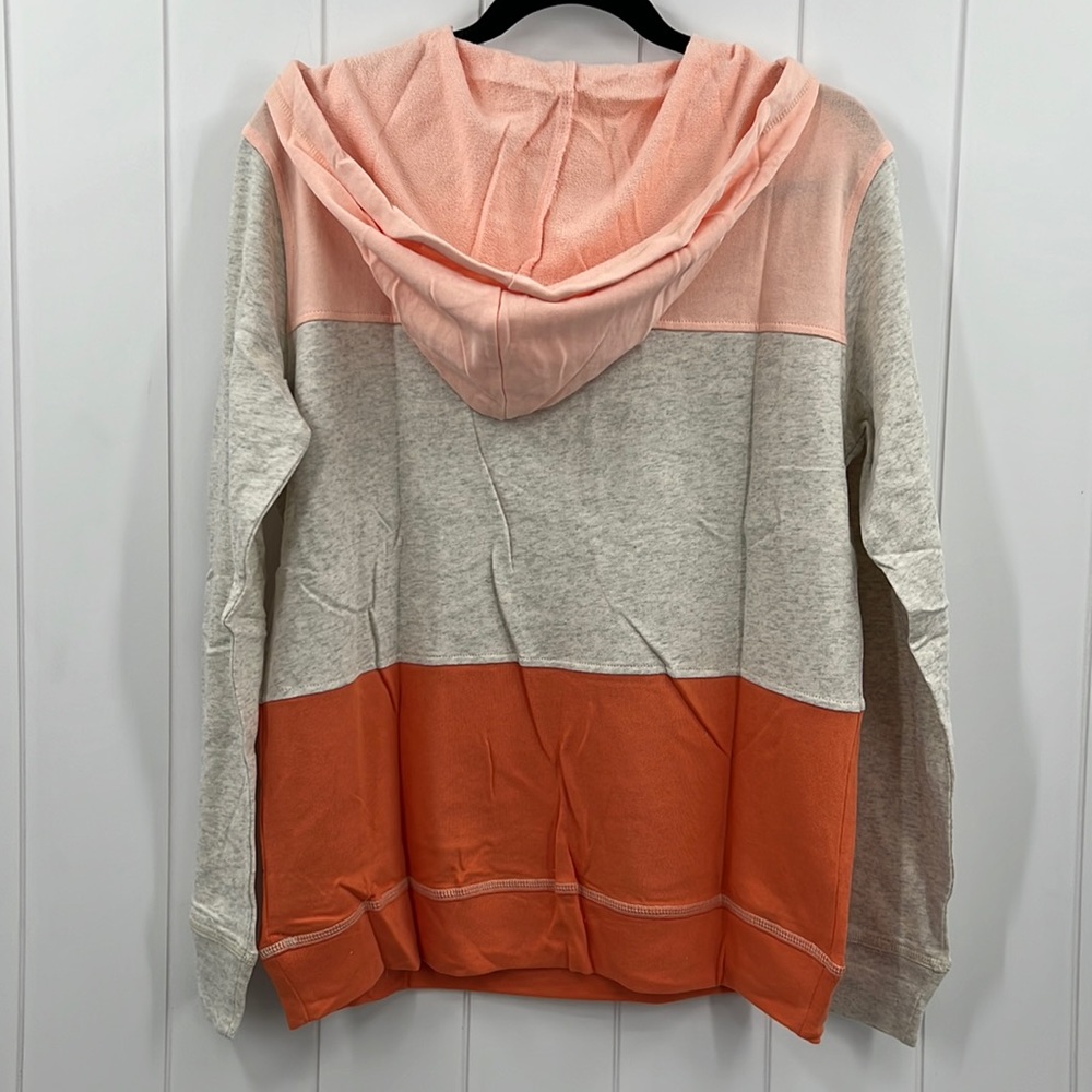 🆕Hem & Thread Sweatshirt Hoodie Sherbert & Gray Colorblock S,M & L Available - Picture 7 of 9